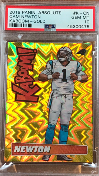 2019 Panini Absolute Football Kaboom! GOLD 09/10 Cam Newton Kaboom