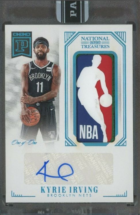 2019 Panini Blockchain National Treasures Kyrie Irving Logoman Patch AUTO 1/1