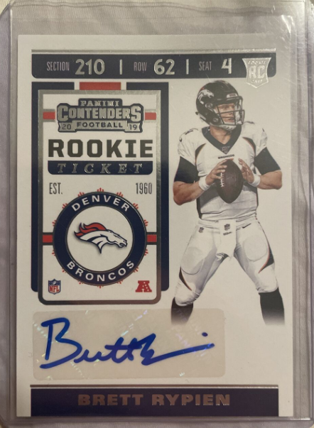 2019 Panini Contenders Brett Rypien Rookie Auto