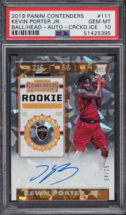 2019 Panini Contenders Cracked Ice Kevin Porter Jr. Rookie Auto