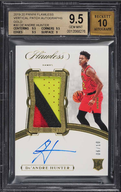 2019 Panini Flawless Vertical Gold De’Andre Hunter Rookie Patch Auto