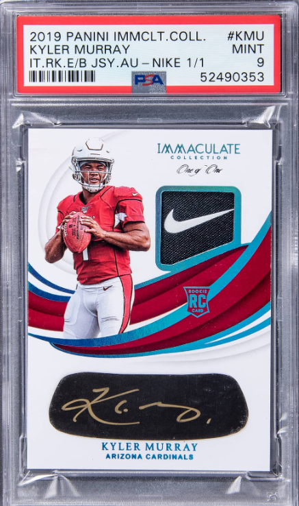 2019 Panini Immaculate Collection Rookie Eye Black Jersey Autograph Rookie Card