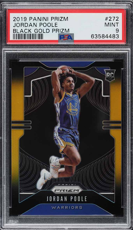 2019 Panini Prizm Black Gold Prizms Jordan Poole Rookie Card