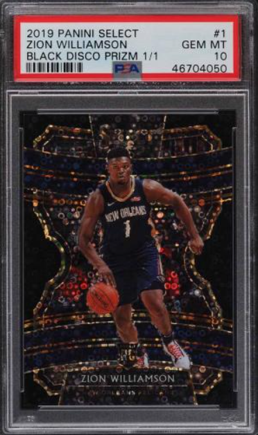 2019 Select Black Disco Prizm Zion Williamson ROOKIE RC 1/1 