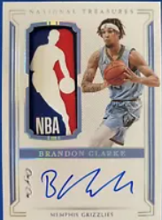 2020-21 National Treasures Brandon Clarke Game Worn Logoman Auto 1/1 Grizzles