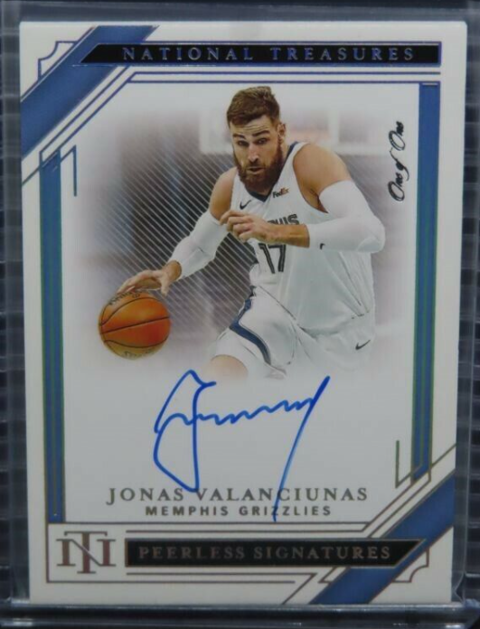 2020-21 National Treasures Jonas Valanciunas Peerless Signatures Auto