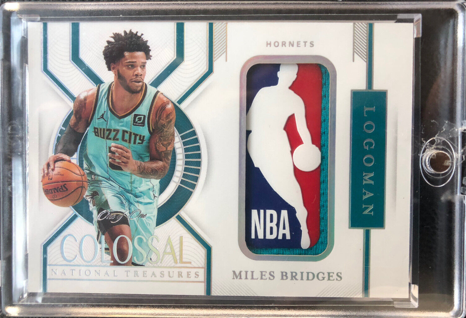 2020-21 National Treasures Miles Bridges Colossal Logoman Card