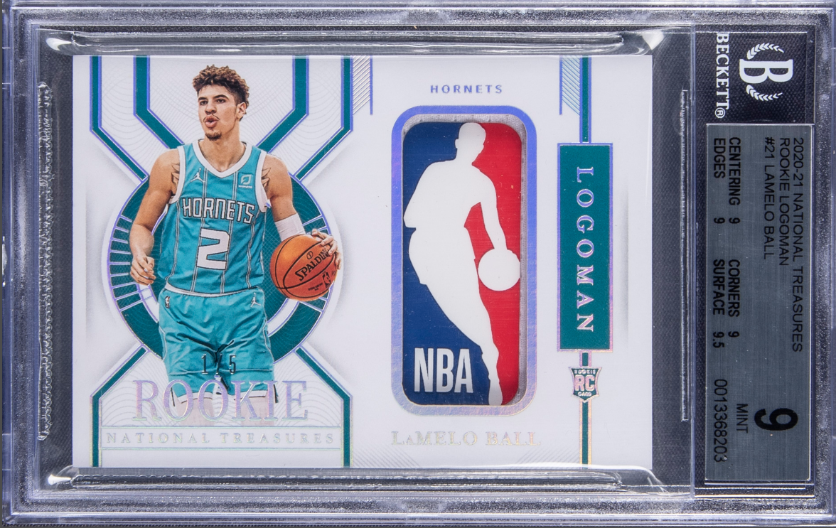 2020-21 National Treasures Rookie Logoman LaMelo Ball Logoman Patch Rookie Card