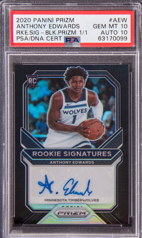 2020-21 Panini Prizm Anthony Edwards Signed Rookie Card