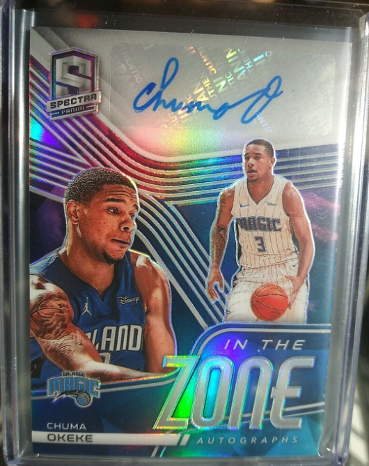 2020-21 Spectra Chuma Okeke in the Zone Prizm Auto 1 of 1 Magic