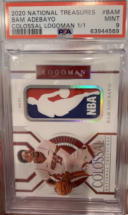 2020 National Treasures Basketball Bam Adebayo Game Worn Logoman 1/1 Miami Heat