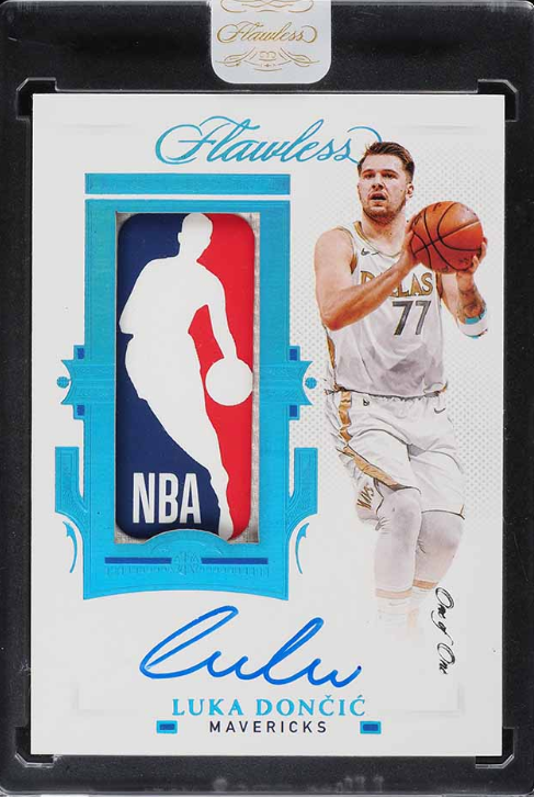 2020 Panini Flawless Game-Used Luka Doncic Logoman Patch Auto 1/1