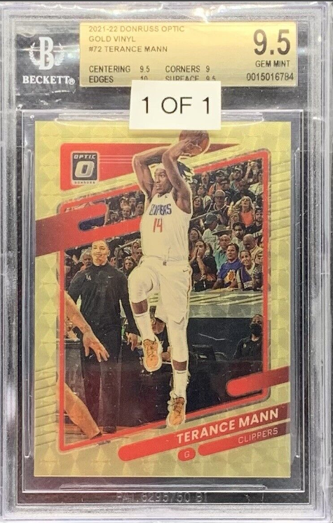 2021 2022 Donruss Optic 1/1 Gold Vinyl One of One Terance Mann