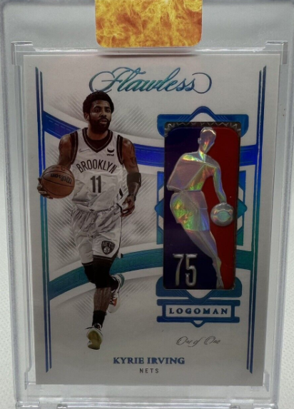 2021-22 Flawless 1/1 Kyrie Irving NBA Logoman Game Worn Patch 75