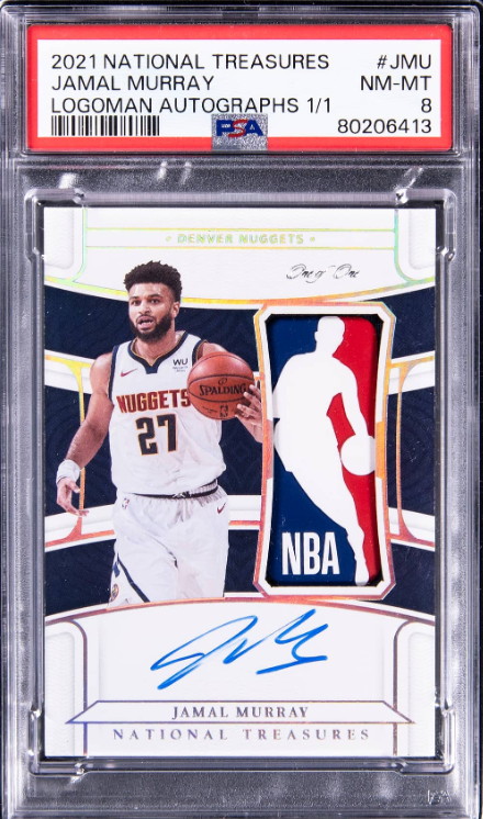 2021-22 Panini National Treasures Logoman Autographs Jamal Murray Signed Patch Card