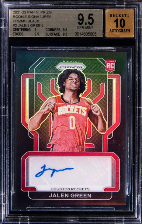 2021-22 Panini Prizm Rookie Signatures Black Prizm Jalen Green Signed Rookie Card