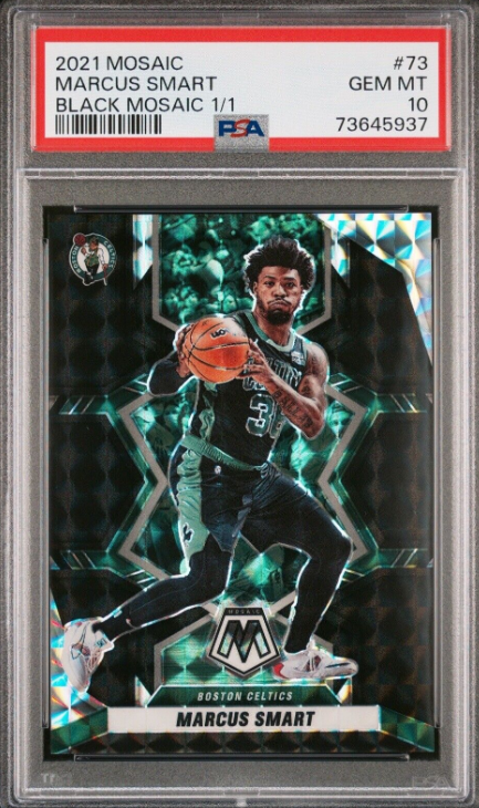 2021 Panini Mosaic Marcus Smart Black Mosaic Prizm Rookie Card