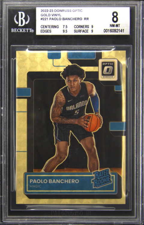 2022-23 Donruss Optic Paolo Banchero Gold Vinyl Rookie RC