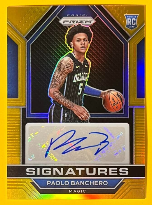 2022-23 Panini Prizm Paolo Banchero Magic Rookie Gold Signatures Auto Rc