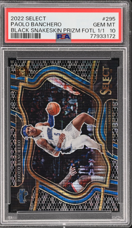 2022-23 Panini Select Black Snakeskin Prizm 1st Off The Line Paolo Banchero Rookie Card Rookie Card