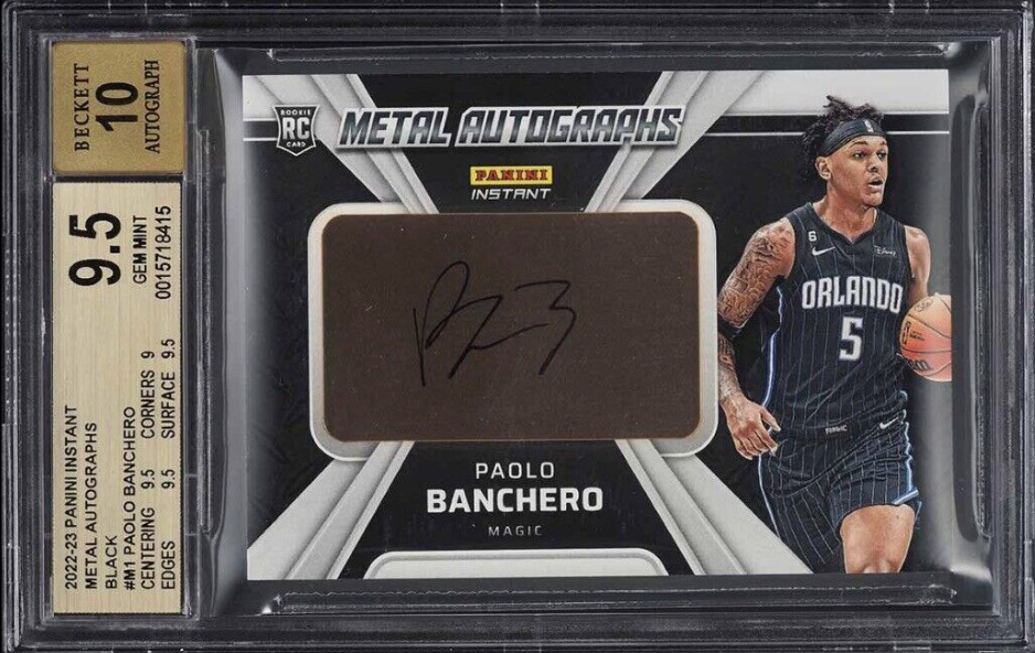 2022-23 Paolo Banchero Magic RC On Card Auto True 1 of 1 Masterpiece BGS