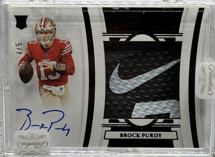 2022 Panini Sealed Flawless Brock Purdy Nike Rookie Cleat Patch Rc Auto