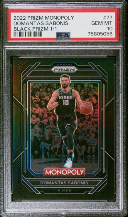 2022 Prizm Monopoly BLACK Domantas Sabonis 1/1 Color Match Rookie Card