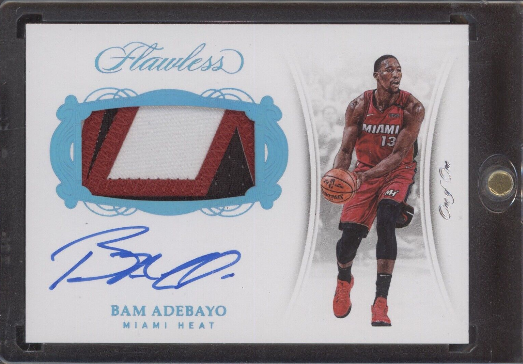 Bam Adebayo 2017-18 Panini Flawless Rookie Platinum Patch Auto 1/1