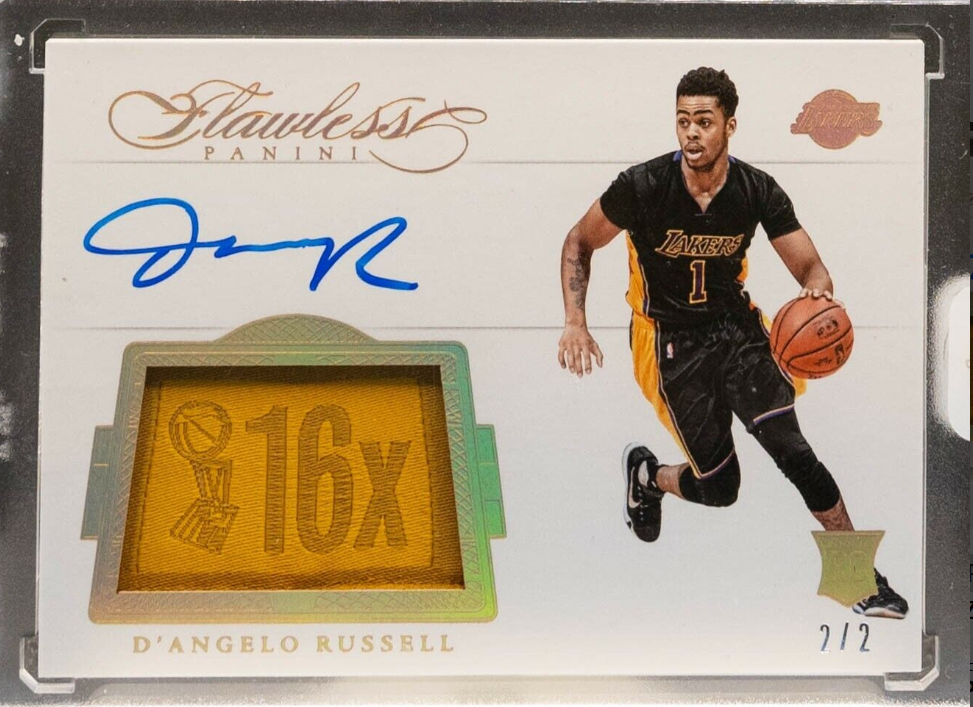 D'Angelo Russell 2015 Panini Flawless Champ Tag AUTO RC GU Jersey Patch