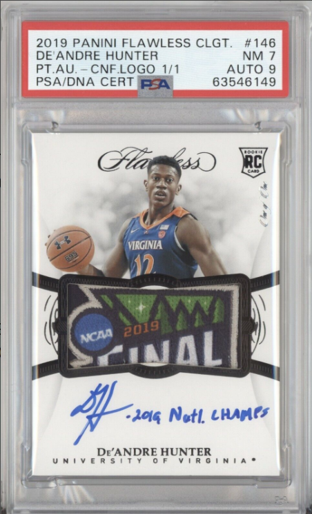 De’Andre Hunter 2019 Panini Flawless Collegiate Rookie Patch Auto