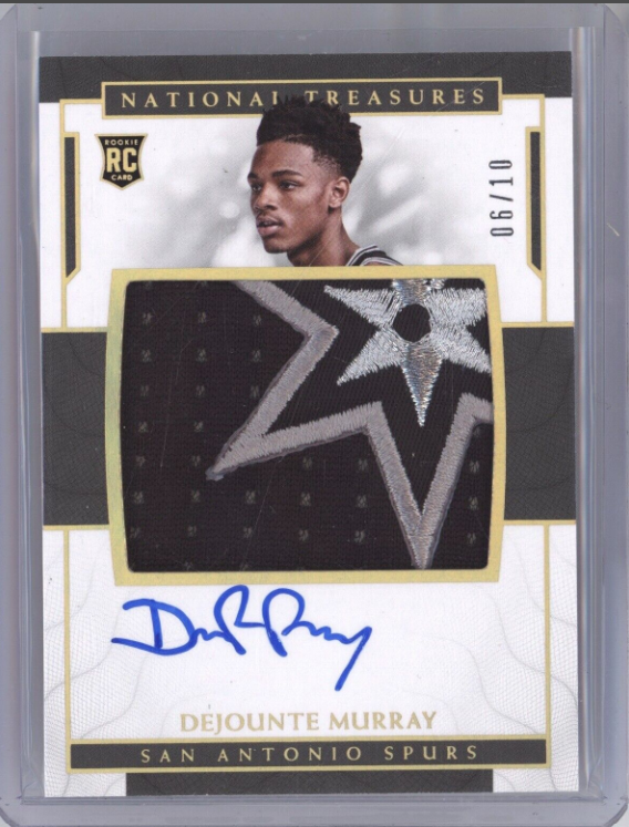 Dejounte Murray 2016-17 National Treasures Rookie Logo Patch Auto