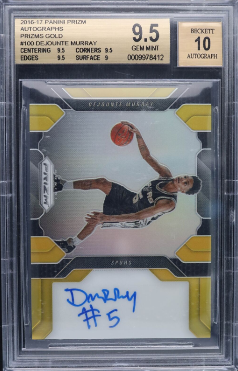 Dejounte Murray 2016 Panini Prizm Autograph Gold Prizm Rookie Card