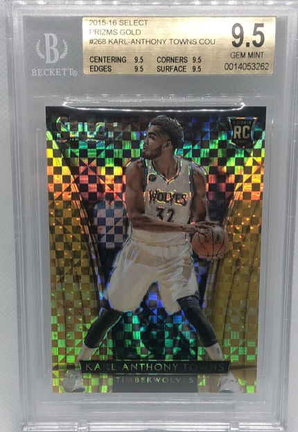 Karl Anthony Towns 2015 Select Courtside Gold Prizm True Gem Rookie