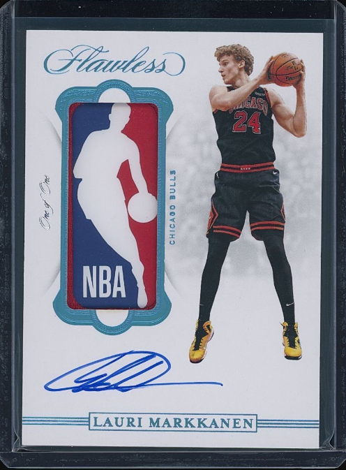 Lauri Markkanen 2019-20 Flawless NBA Logoman Patch Logo One of One Auto