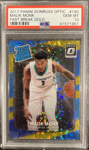 Malik Monk 2017-18 Donruss Optic Fast Break Gold Rookie Card