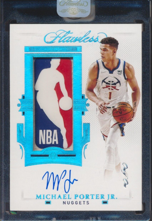 Michael Porter Jr 2020 Panini Flawless Logoman GU Jersey Patch Auto 1/1 Sick