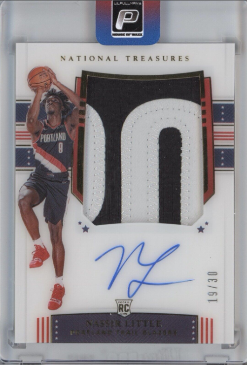 Nassir Little 2019-20 National Treasures Stars & Stripes Rookie Patch Auto