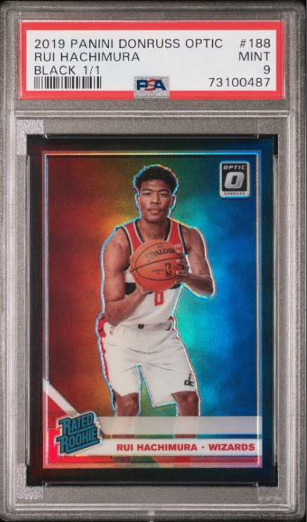 RUI HACHIMURA 2019 Panini Donruss Optic Rated Rookie True Black 1/1