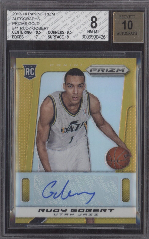 Rudy Gobert 2013 Panini Prizm Gold Auto Rookie RC