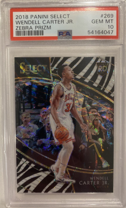 Wendell Carter Jr. 2018-19 Select Courtside Zebra Prizm Rookie Rc