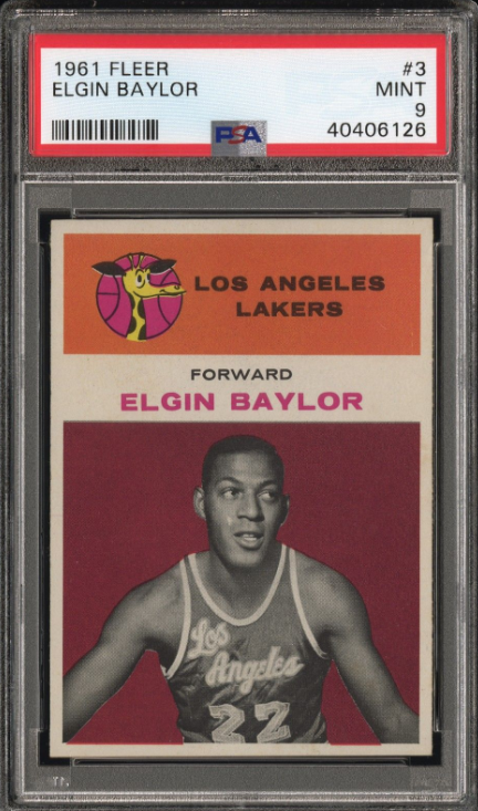 1961-62 Fleer Elgin Baylor Rookie Card