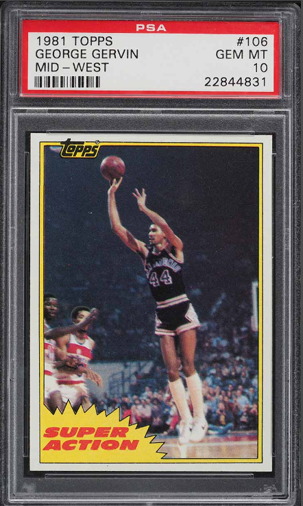 1981 Topps Basketball George Gervin Mid-West Rookie Auto