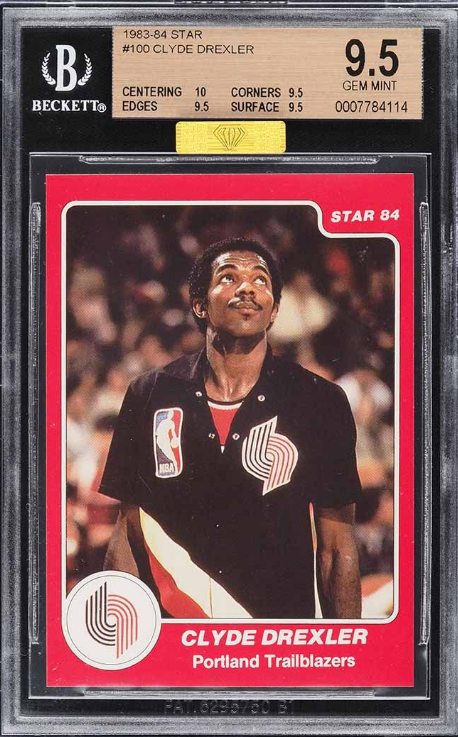 1983-84 Star Basketball Clyde Drexler Rookie Auto