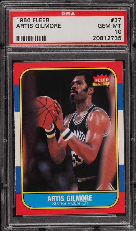 1986 Fleer Basketball Artis Gilmore Rookie Card