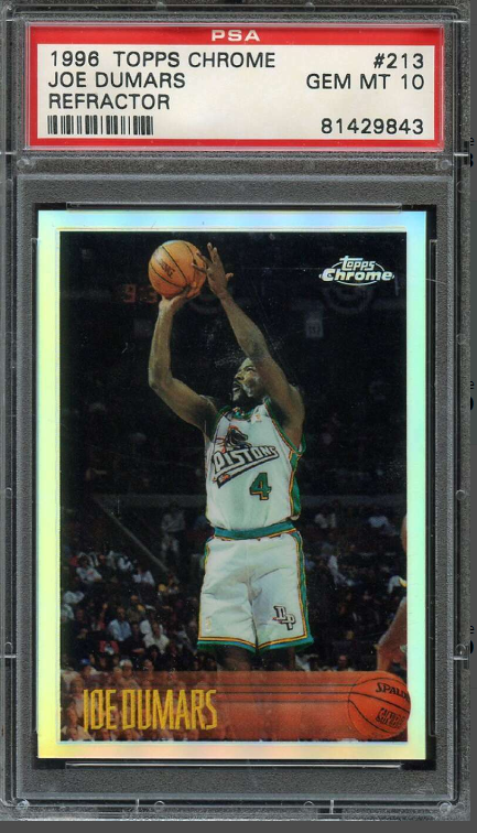 1996-97 Topps Chrome Refractor Joe Dumars Rookie Auto