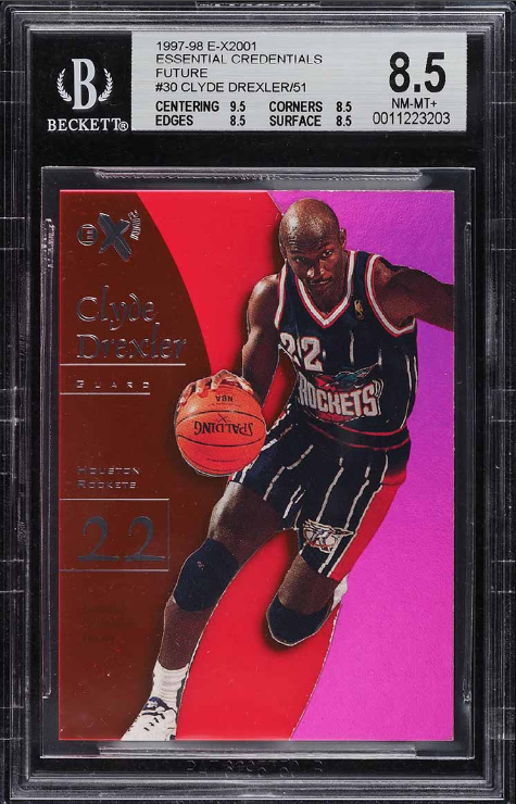 1997 E-X2001 Essential Credentials Future Clyde Drexler Rookie Card