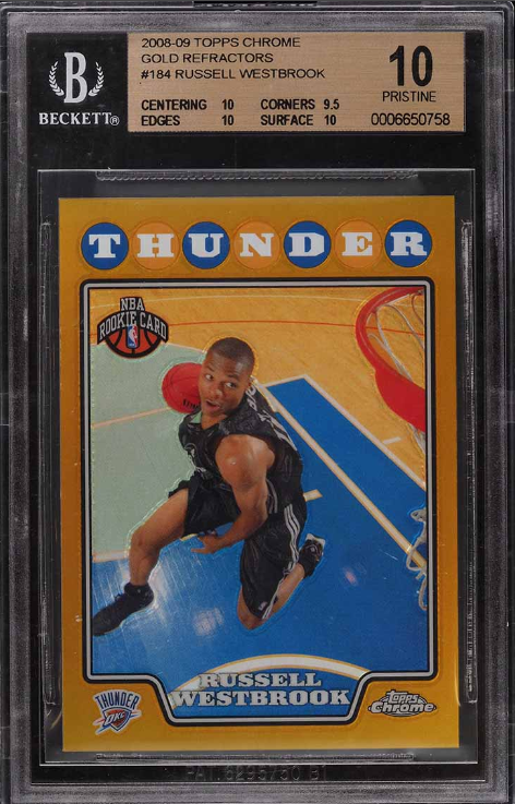 2008 Topps Chrome Gold Refractor Russell Westbrook ROOKIE RC