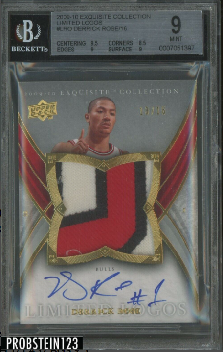 2009-10 UD Exquisite Collection Limited Logos Derrick Rose Patch Rookie AUTO