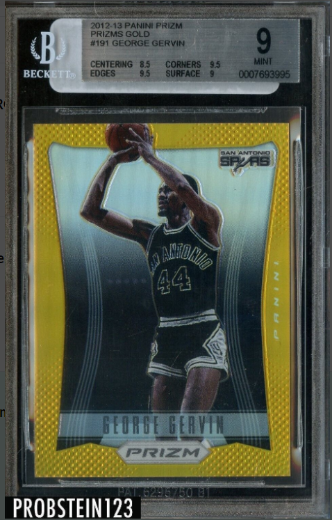 2012-13 Panini Gold Prizm George Gervin Spurs HOF Rookie Card