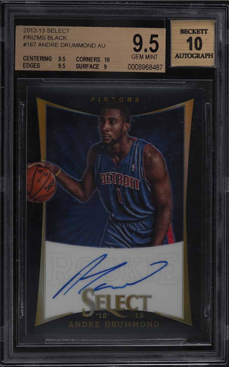 2012 Select Black Prizm Andre Drummond Rookie Auto 1/1